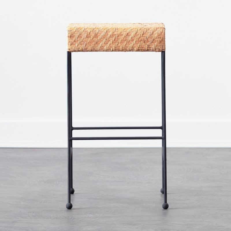 Como Rattan Bar Stool + Reviews | CB2 | CB2