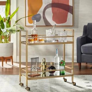 Simple Living Manhattan Bar Cart - Gold | Bed Bath & Beyond