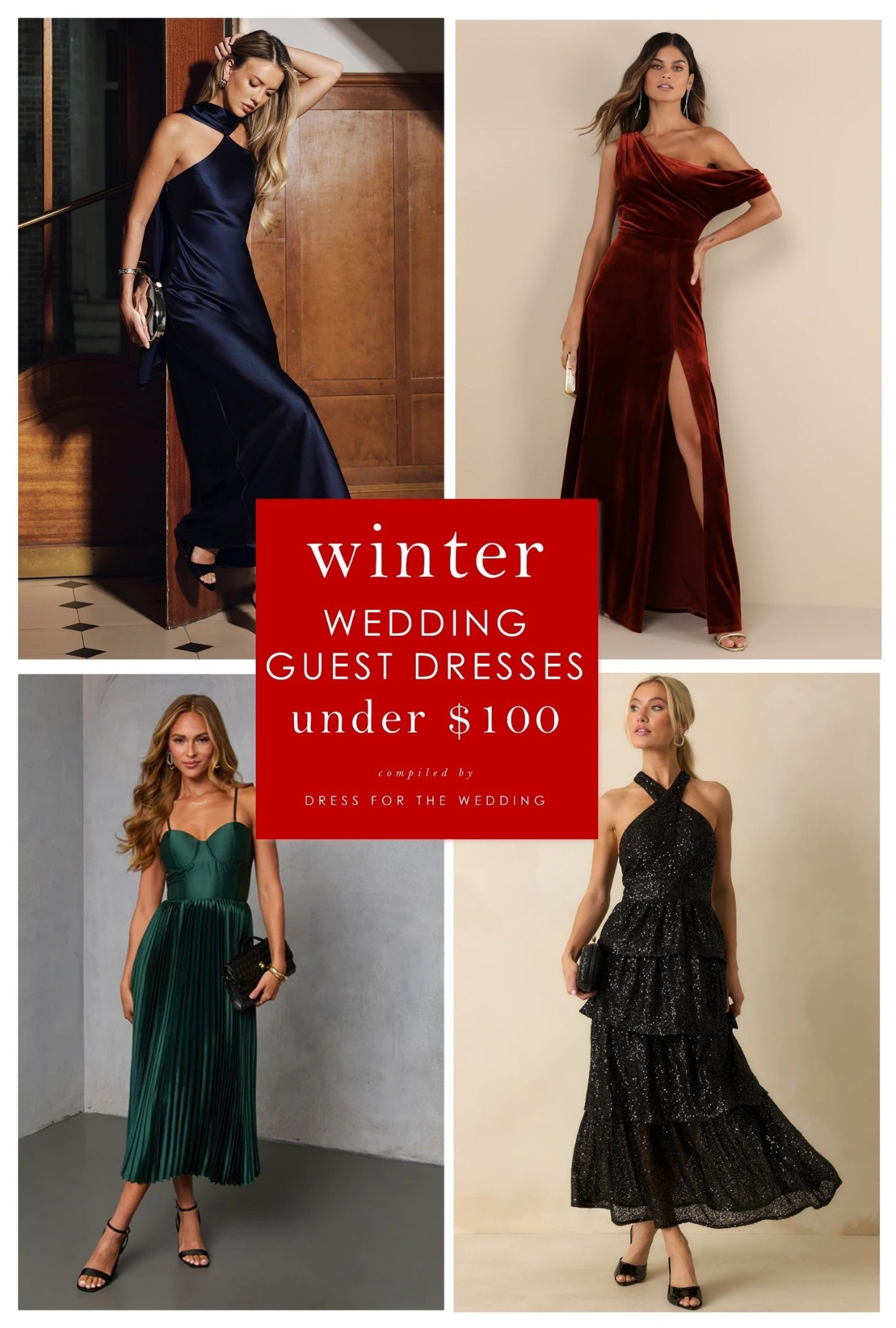30 ideas for winter wedding guest dresses under $100
Affordable wedding guest dress 
December wedding 
Velvet dress
Winter semi formal dress 
Velvet midi dress 
Cocktail dress 
Winter maxi dress 
What to wear to a winter wedding 
Lulus dress
Vici dress
Holiday party dress 
Engaged, planning a wedding or attending several weddings? Dress for the Wedding is a curated wedding shopping site. Follow us on the LIKEtoKNOW.it shopping app to get the product details for this look plus sale alerts on wedding attire, cute dresses under $100, ideas for wedding guest outfits, plus wedding decor and gift ideas! 




#LTKWedding #LTKHoliday #LTKFindsUnder100