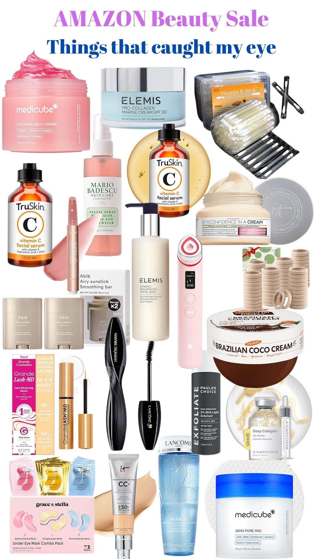 Amazon Beauty SaleMascara, skin care, hair care, deals, sales, amazon beauty, amazon finds, face masks, under eye masks, scrubs, vitamin e, vitamins, ritual, lip gloss, exfoliating pads, powder puffs, foundation, vitamin c, serums, hair bands, red light therapy, slick stick, Grande lash serum, Mario bedascue, zit lotion, acne solutions, body lotion, medicube, Korean skin care, elemis, it cosmetics, lsncome, oils booster, face wash, women, mothers,day, age defying, fine lines, 

#LTKSaleAlert #LTKBeauty #LTKgrwm