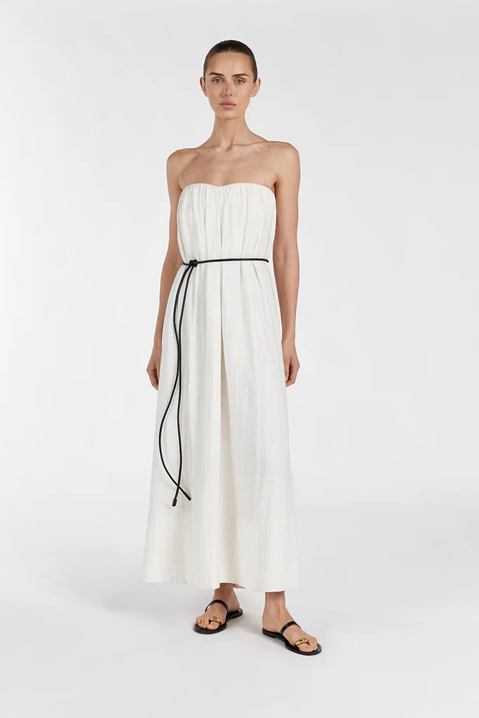 SHANIYA CREAM MARLE MIDI DRESS | DISSH