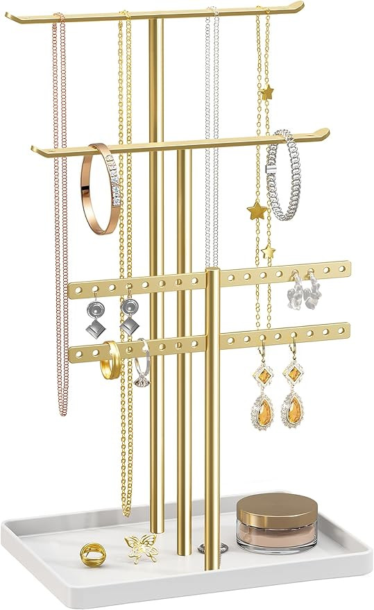pickpiff Jewelry Stand Holder Organizer: 14.5" Sturdy Hanger for 80 Pcs Jewelry, Gift for Women, ... | Amazon (US)