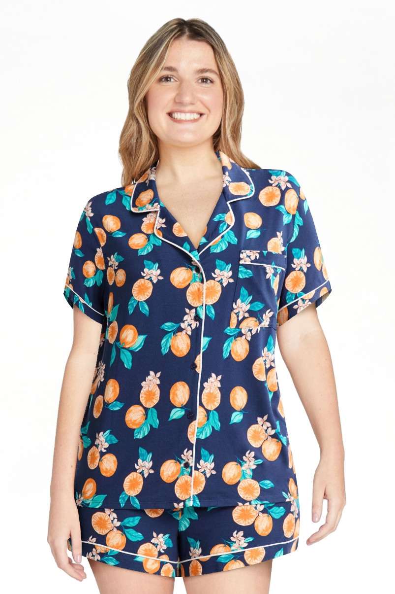 Joypsun Women's Dreamy Soft Collection Notch Collar Top and Shorts Pajama Set, 2-Piece, Sizes XS-... | Walmart (US)