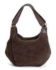 suede bell small tote with double handles | TJ Maxx