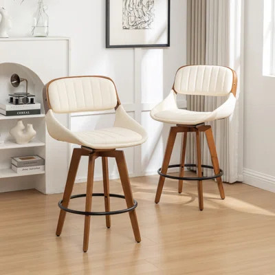 Shontina Faux Leather Swivel Bar Stool | Wayfair North America