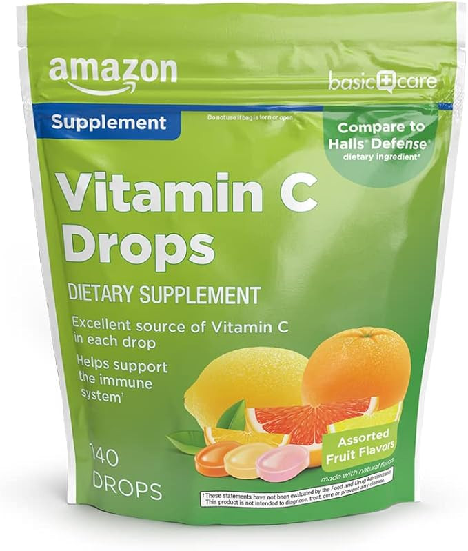Amazon Basic Care Vitamin C Supplement Drops, Lemon, Orange & Grapefruit, 140 count (Previously S... | Amazon (US)