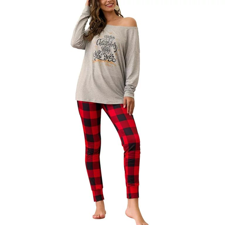 S-XXXXXL Holiday Family Women Girls Christmas Plaid Pajamas Nightwear Outfit Ladies 2Pcs Xmas Pri... | Walmart (US)