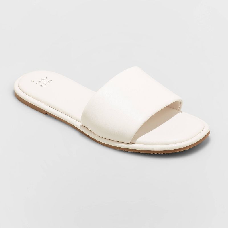 Women&#39;s Lulu Slide Sandals - A New Day&#8482; Cream 8 | Target