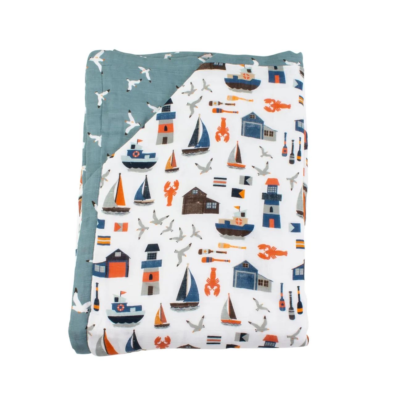 Super Snuggle Blanket, Nautical/Seagulls | SpearmintLOVE