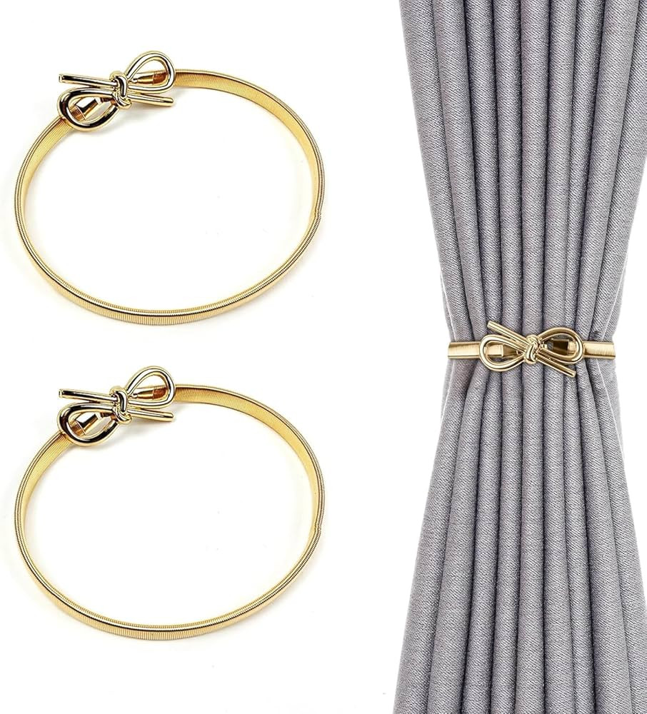 Curtain Hold Backs for Curtains Shiny Metal Curtain Tiebacks Engraving Design Curtain Buckle Set ... | Amazon (US)