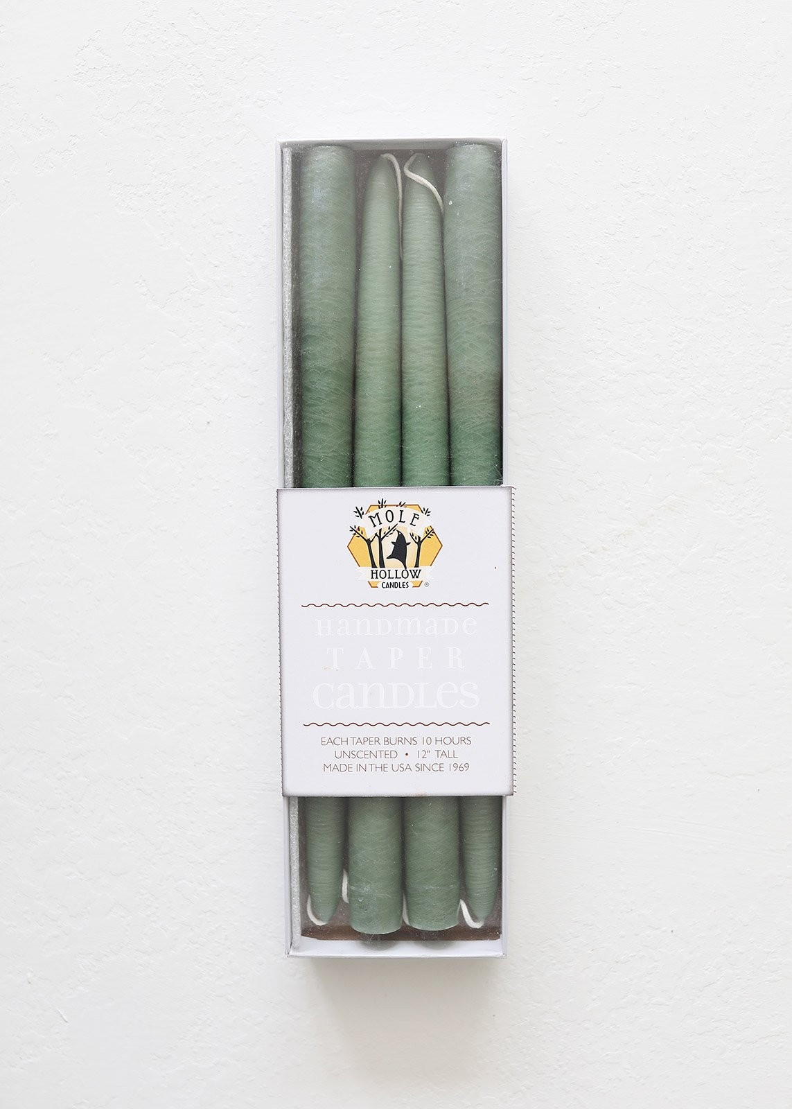 4 Pack - Hand-Dipped Taper Candles in Green - 12" Tall | Afloral (US)