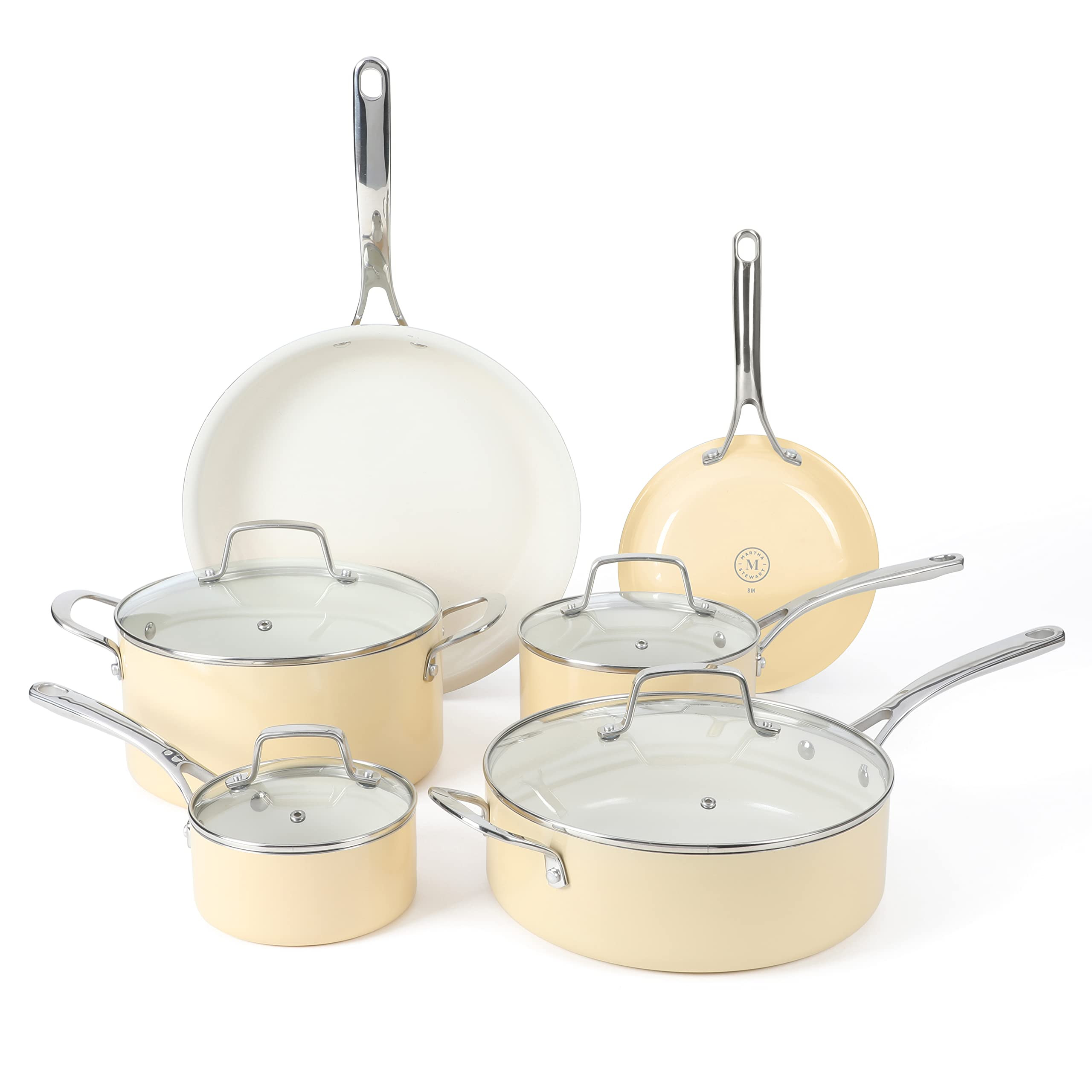 Martha Stewart Lockton Premium Nonstick PFA Free Ceramic Interior 10 Piece Enamel Heavy Gauge Alu... | Amazon (US)