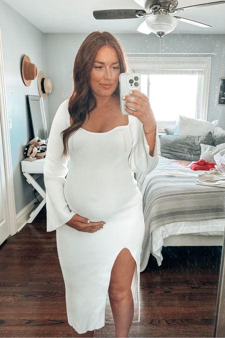 Wearing a size L. Runs TTS. (Not maternity but works with a bump)

Sweater dress - bump style - maternity friendly - baby bump - baby shower dress - 

#LTKU #LTKstyletip #LTKFind