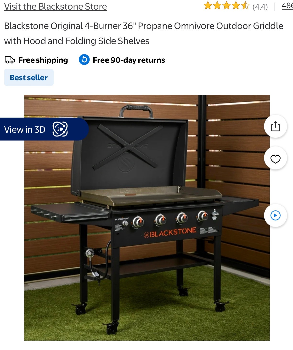 Blackstone Original 4-Burner 36" Propane Omnivore Outdoor Griddle with Hood and Folding Side Shelves 

#LTKOver40 #LTKHome #LTKSaleAlert
