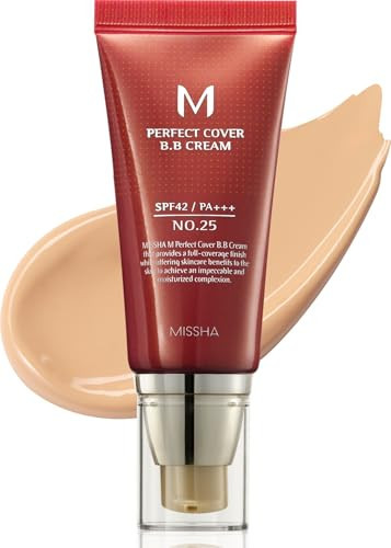 MISSHA M Perfect Cover BB Cream No.25 Warm beige for Light/Medium with Neutral Skin Tone SPF 42 PA +++ 1.69 Fl Oz - Tinted Moisturizer for face with SPF | Amazon (US)