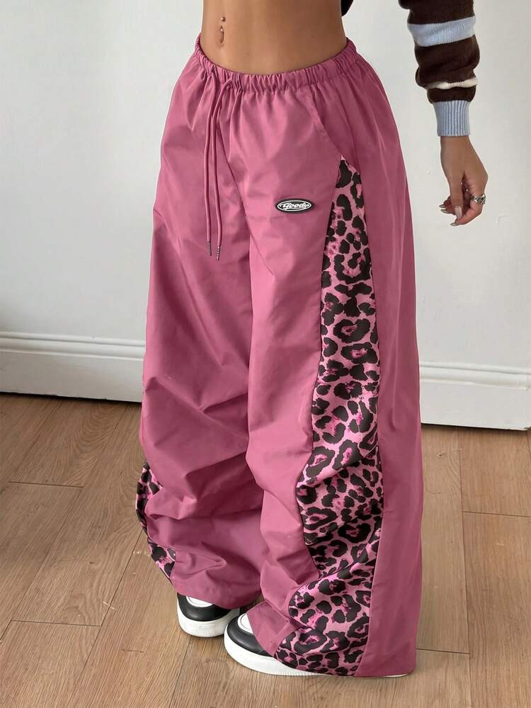 Coolane Women's Men's Plus Size Fall Streetwear Y2k Casual Pink Oversize Leopard Print Patchwork ... | SHEIN