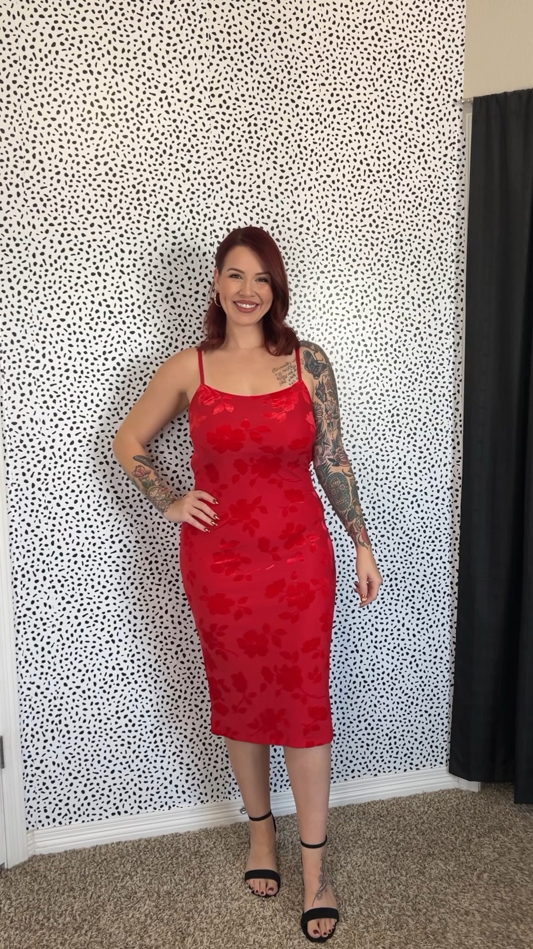 Red velvet holiday mini dress with back cut out! Sexy and classy! Pair with  long pea coat and you’re the star of the night, girl! ✨🤩🫶🏼 I am wearing a large!

#LTKMidsize #LTKHoliday #LTKSeasonal