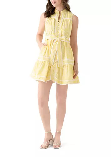 Women's Short Sleeve Eyelet Piped Dress | Belk