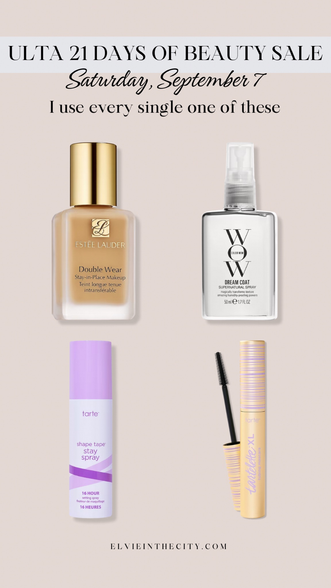 I use and love all of these products, and today only, they’re on sale as part of Ulta’s 21 days of beauty sale. My picks include Estee Lauder foundation, Color Wow Dream Coat Supernatural Spray, Tarte Shape Tape Setting Spray, and  Tartlette Tubing Mascara.

Beauty deals, beauty favorites, deal of the day, fashion over 40, makeup

#LTKSaleAlert #LTKBeauty #LTKFindsUnder50