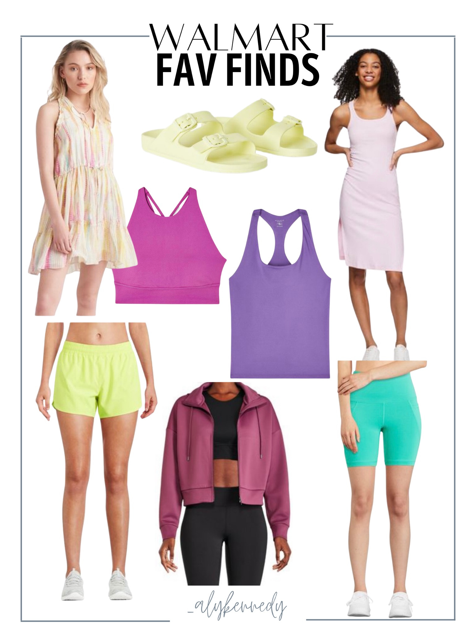 Walmart finds, summer style, sandals, Birkenstock dupes, bucket slides, bike shorts, athletic shorts, summer dress, wedding guest, tank, racer back, high neck sports bra, crop hoodie, zip up

#LTKsalealert #LTKSeasonal #LTKstyletip