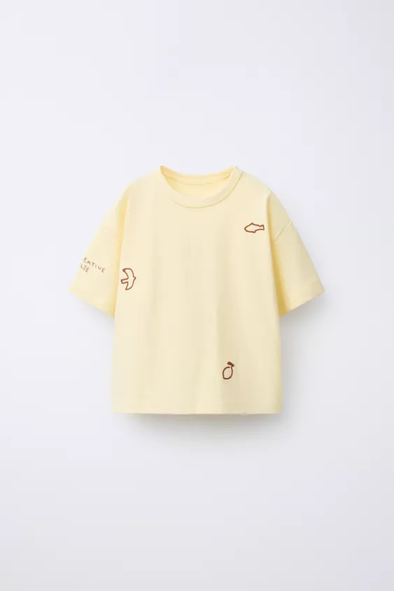 T-shirt with a round neck and short sleeves. Featuring embroidery details. | Zara UK