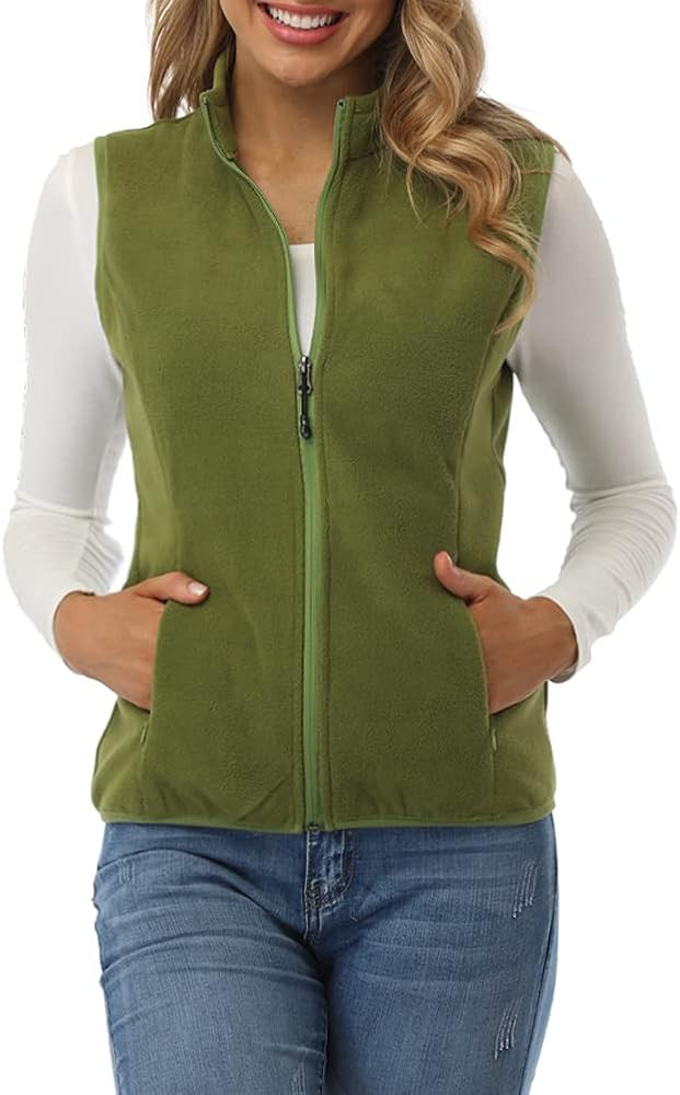 Fuinloth Women's Fleece Vest, Polar Soft Sleeveless Classic Fit with Zip up Pockets | Amazon (US)