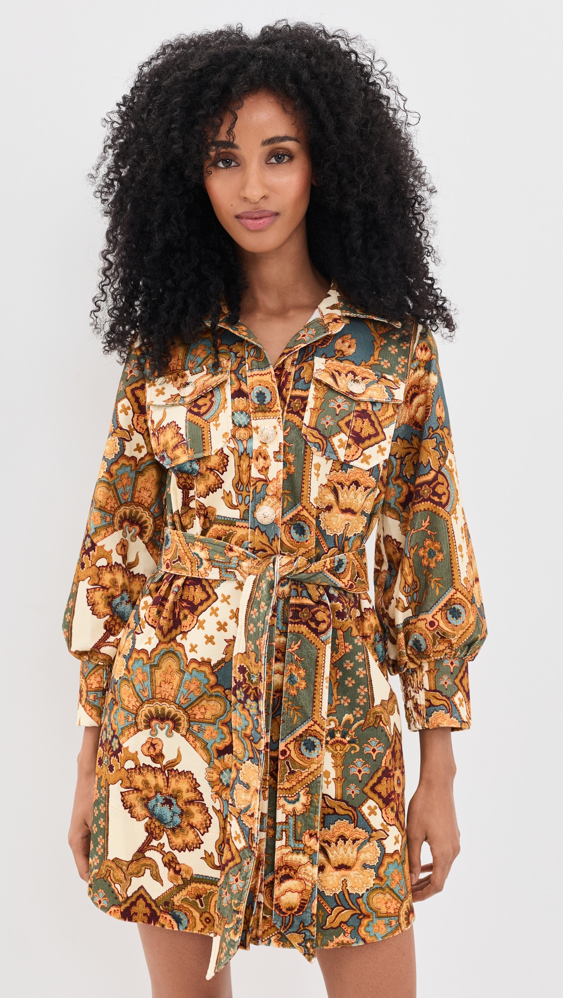 Cara Cara Villena Corduroy Dress Vintage Patchwork Blue XXS | Shopbop