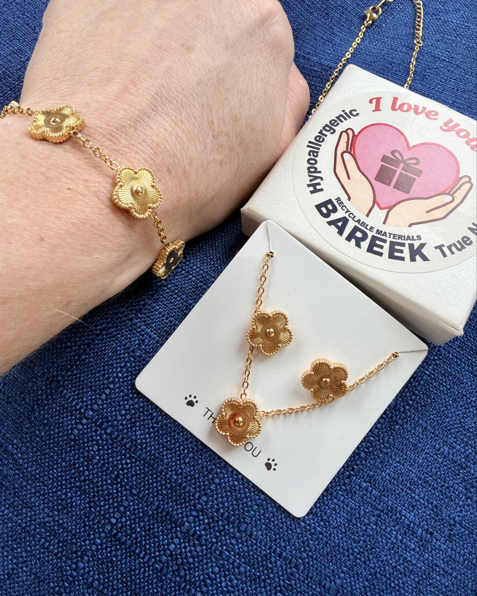 Clover golden jewelry set #ltkjewelry