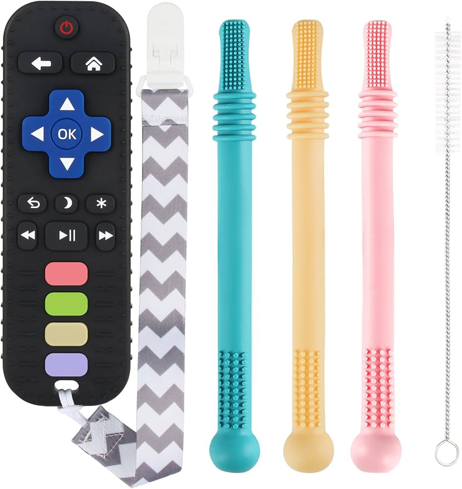 Teething Toys for Babies 0-6 6-12 12-18 Months Bpa Free Teething Sticks and Remote Teether for Ba... | Amazon (US)