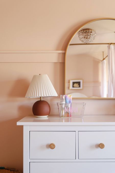 Cutie burgundy lamp back in stock! Girl room, pre-teen room, brass mirror. 

#LTKfamily #LTKkids #LTKhome