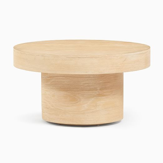Volume Round Pedestal Coffee Table (30") - Wood | West Elm (US)
