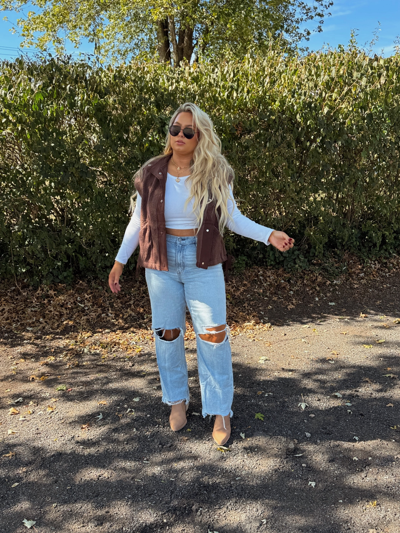 XL VEST
XL TOP
16 JEANS
SHOES TTS

Fall fashion, fall fashion trends, Sherpa vest, booties, jeans. 

#LTKStyleTip #LTKMidsize #LTKFindsUnder50