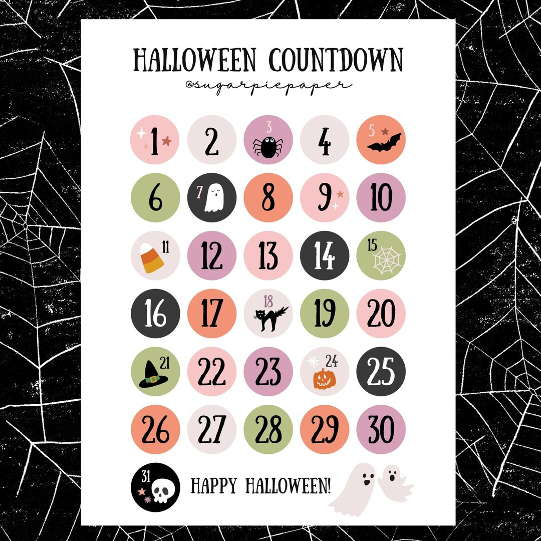 Halloween Countdown Calendar, Halloween Classroom Crafts, Kids Halloween Printables, Halloween Ad... | Etsy (US)