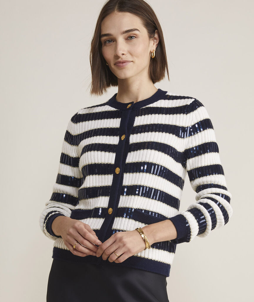 Sequin Stripe Cardigan | vineyard vines