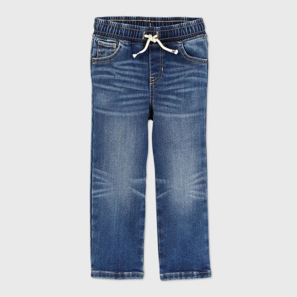 Toddler Boys' Pull-On Brushed Back Straight Leg Jeans - Cat & Jack™ Medium Wash | Target
