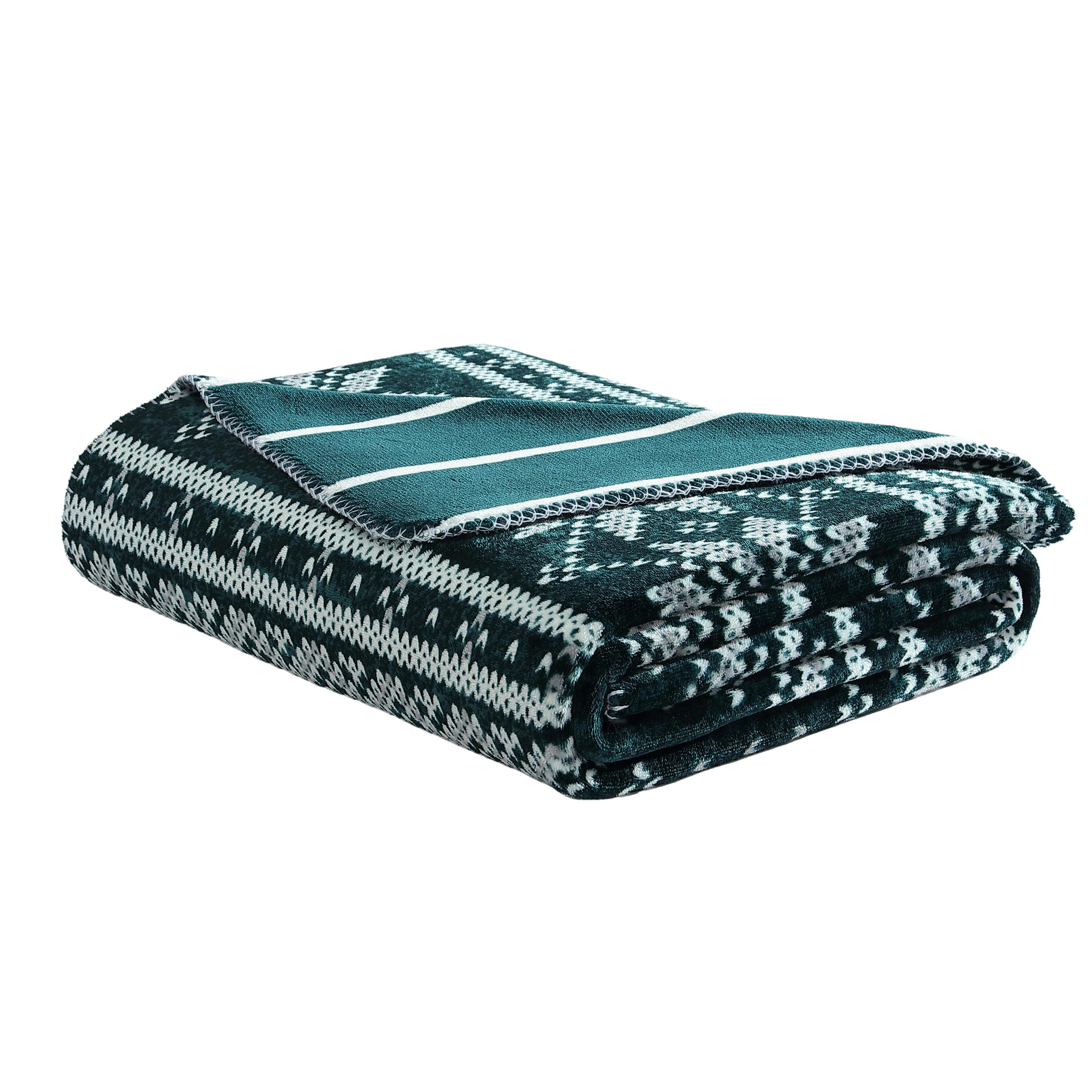 Nautica Fairisle Texture Green Plush Reversible Throw BlanketByNautica | Wayfair North America