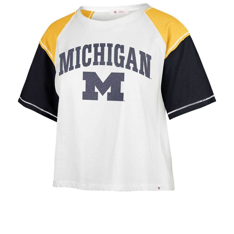 Michigan Wolverines '47 Women's Serenity Gia Cropped T-Shirt - White | Fanatics