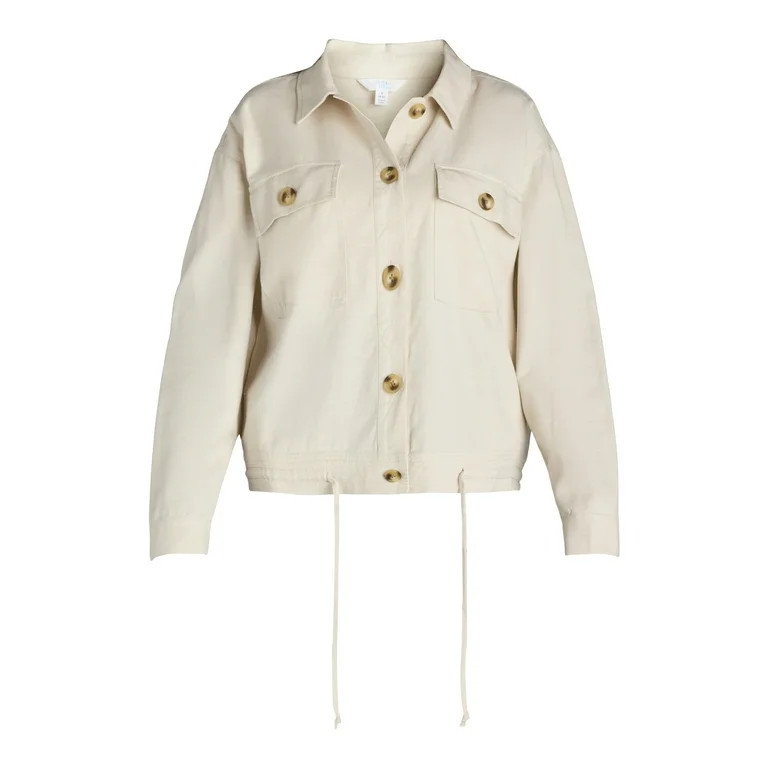 Time and Tru Women's Cropped Utility Jacket, Sizes XS-XXXL | Walmart (US)