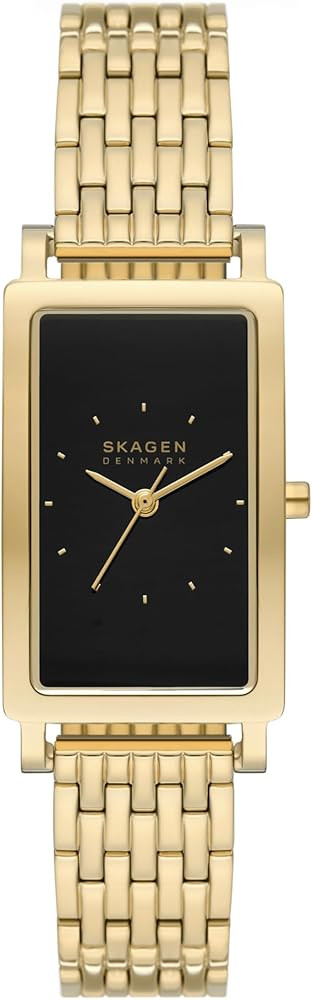 Skagen Women's Hagen Rectangular Case Three Hand Watch with Steel Mesh or Leather Band | Amazon (US)
