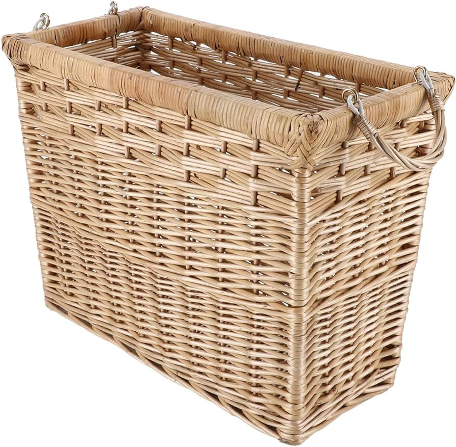 YAHUAN Natural Wicker Storage Basket with Built-in Handles Stair Basket Magazine Basket Large Wic... | Amazon (US)