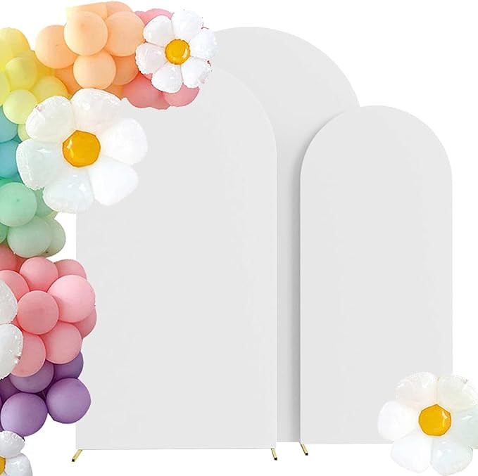 HAINARverS Set of 3 Wedding Arch Cover 6FT,6.6FT,7.2FT Spandex Fitted Stretchy Arch Stand Covers,... | Amazon (US)