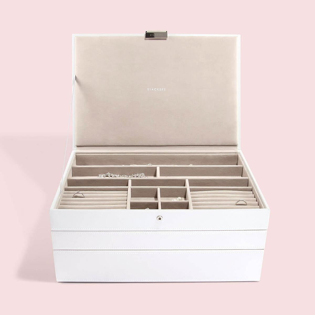 Stackers White Supersize Jewelry Box Set of 3 | The Container Store