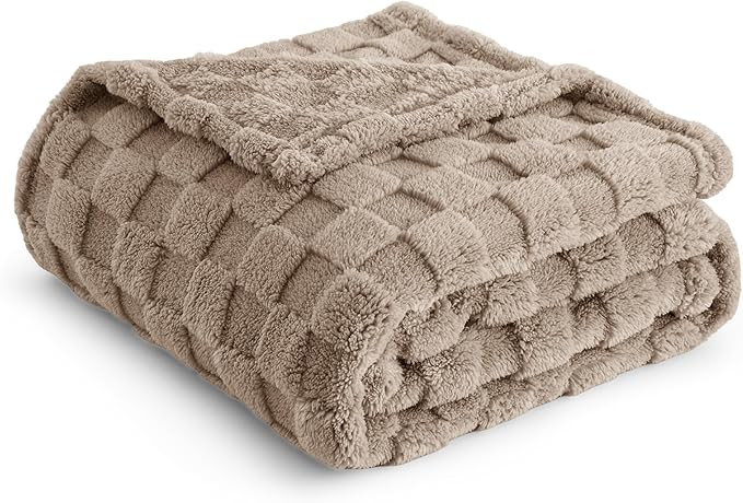 Bedsure Light Taupe Throw Blanket for Couch - Super Soft Cozy Blankets for Women, Cute Small Flee... | Amazon (US)