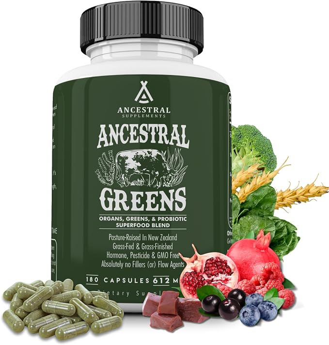 Ancestral Supplements Greens Powder Capsules, Organic Superfood Greens & Reds Blend with Spirulin... | Amazon (US)