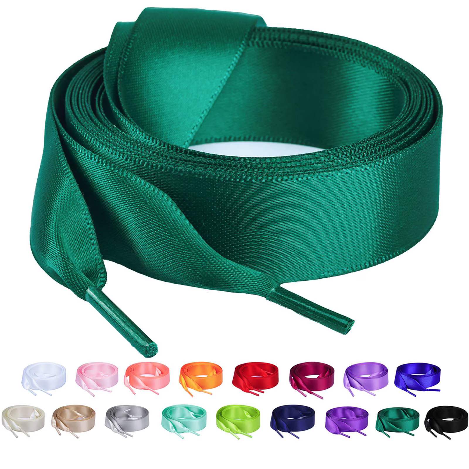 3/4" Wide Satin Ribbon Shoelaces Flat Colorful Shoe Laces for Women - Walmart.com | Walmart (US)