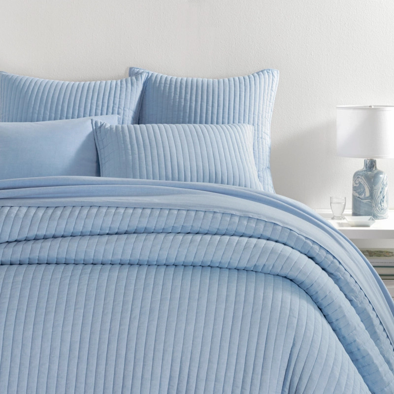 Cozy Cotton French Blue Quilt | Annie Selke