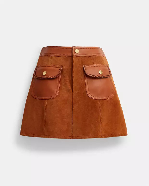 Braided Suede Mini Skirt | Coach Outlet US