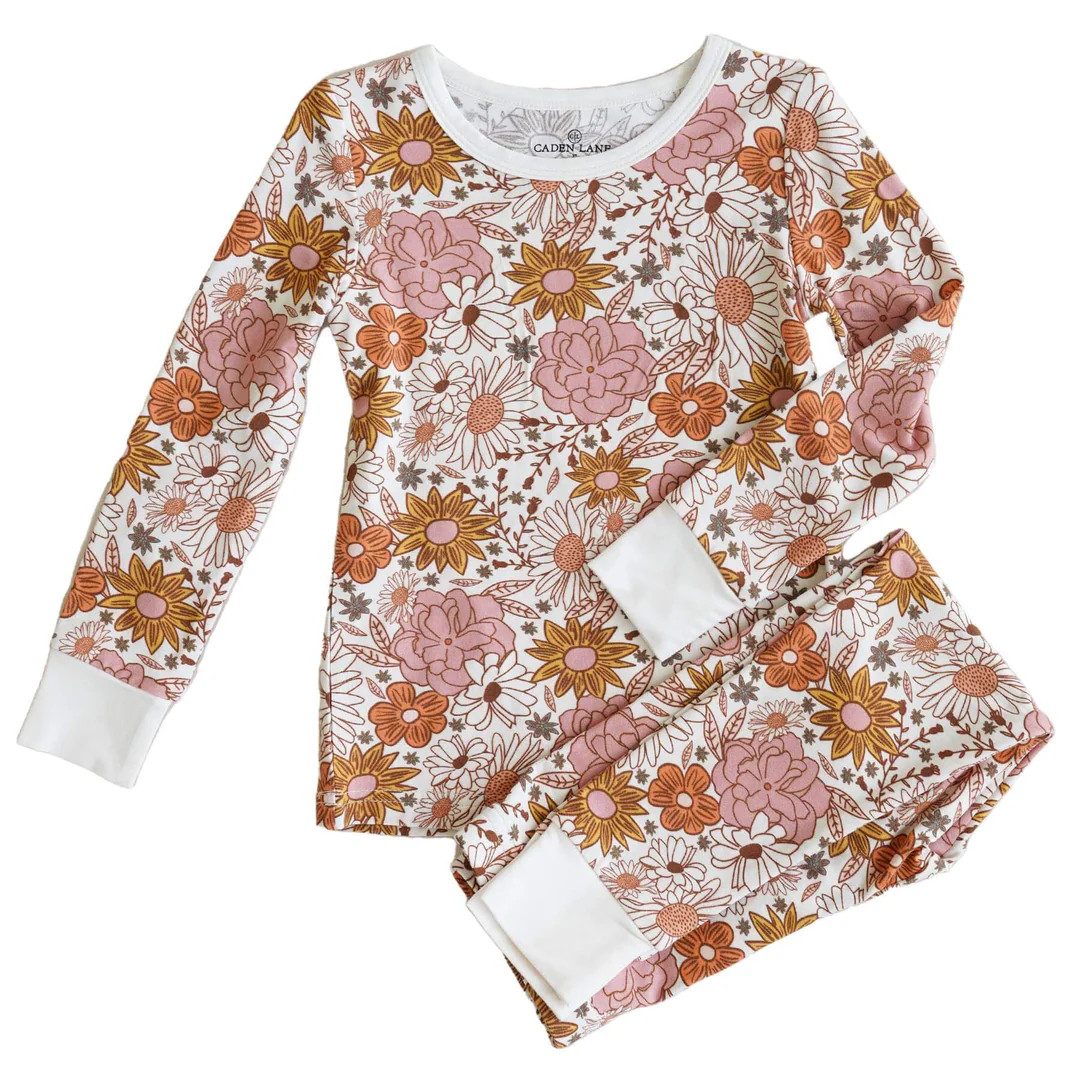 Boho Floral Two Piece Pajama Set | Caden Lane