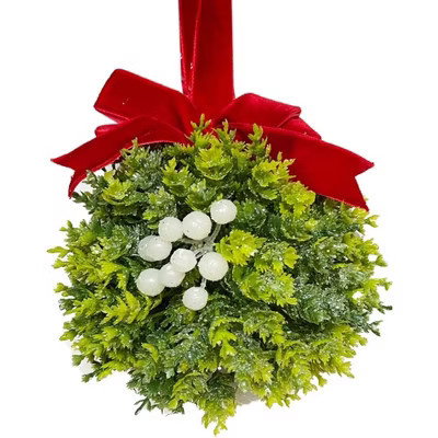 Kurt Adler Christmas Kisses Mistletoe Ball Ornament, Assorted, 5in (Pack of 1) | Target