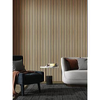 Art3dwallpanels Oak 0.83 in. x 0.65 ft. x 8 ft. Wood Slat Acoustic Panels, MDF Decorative Wall Pa... | The Home Depot